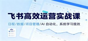飞书高效运营实战课：日程/数据/项目管理/AI 自动化，系统学习提效 – 战狼项目网_分享创业资讯_最新网络项目资源-生财有道