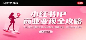 小红书IP商业变现全攻略：定位跃迁+爆款流量+私域裂变+直播转化，高利润闭环搭建 – 战狼项目网_分享创业资讯_最新网络项目资源-生财有道