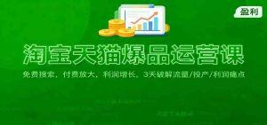 淘宝天猫爆品运营课：免费搜索，付费放大，利润增长，3 天破解流量/ 投产/利润痛点 – 战狼项目网_分享创业资讯_最新网络项目资源-生财有道