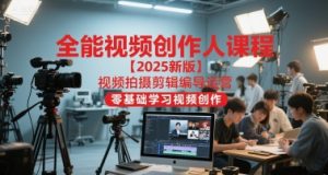 全能视频创作人课程【2025新版】视频拍摄剪辑编导运营，零基础学习视频创作（更新） – 战狼项目网_分享创业资讯_最新网络项目资源-生财有道