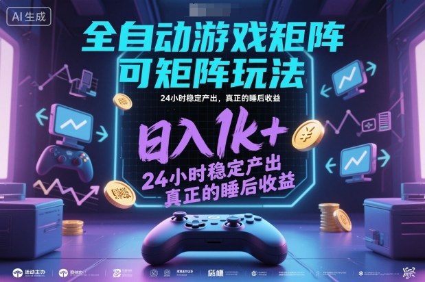 全自动游戏掘金，可矩阵操作，日入1k+，24小时稳定产出，真正的睡后收益【揭秘】 – 战狼项目网_分享创业资讯_最新网络项目资源-生财有道
