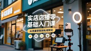 实体店播零基础入门课，实体店+短视频+直播+微信生态+私域社群，从流量获取到私域转化 – 战狼项目网_分享创业资讯_最新网络项目资源-生财有道