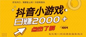 25年爆火的抖音小游戏项目，一部手机日入2000+ – 战狼项目网_分享创业资讯_最新网络项目资源-生财有道
