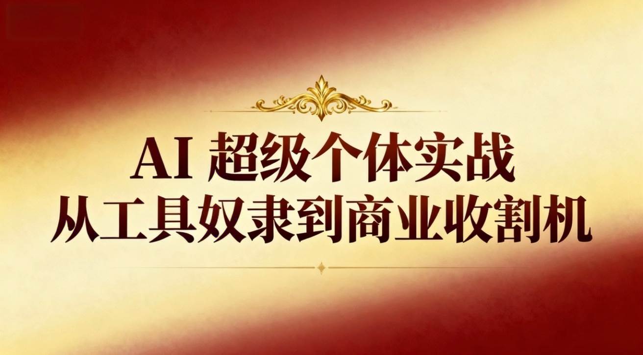 AI超级个体实战：从工具奴隶到商业收割机 – 战狼项目网_分享创业资讯_最新网络项目资源-生财有道