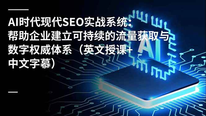 AI时代现代SEO实战系统：帮助企业建立可持续的流量获取与数字权威体系（英文授课+中文字幕） – 战狼项目网_分享创业资讯_最新网络项目资源-生财有道