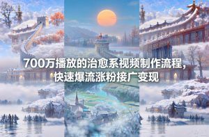 700万播放的治愈系视频制作流程，快速爆流涨粉接广变现 – 战狼项目网_分享创业资讯_最新网络项目资源-生财有道