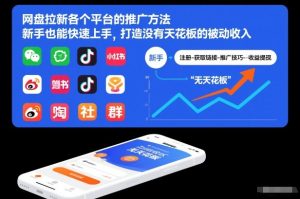 网盘拉新各个平台的推广方法，新手也能快速上手，打造没有天花板的被动收入 – 战狼项目网_分享创业资讯_最新网络项目资源-生财有道