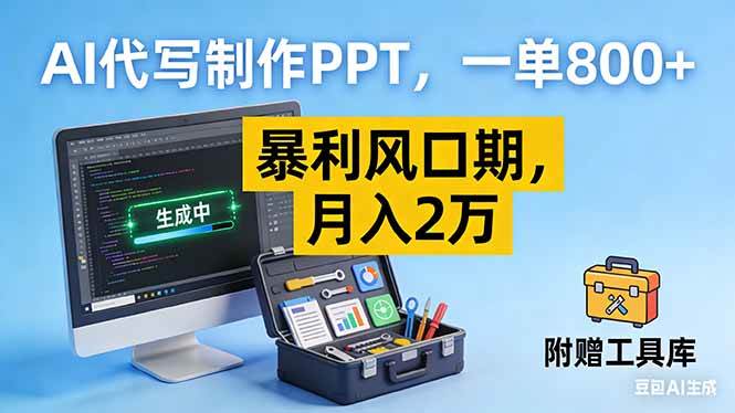 AI代写制作PPT，一单800+， 暴利风口期，月入2万【附工具】 – 战狼项目网_分享创业资讯_最新网络项目资源-生财有道