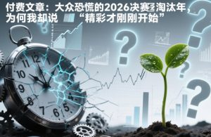 付费文章：大众恐慌的2026决赛淘汰年，为何我却说“精彩才刚刚开始”？ – 战狼项目网_分享创业资讯_最新网络项目资源-生财有道