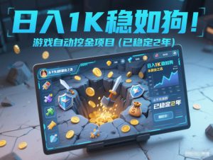 日入1K稳如狗!游戏自动挖金项目(已稳定2年),永不失业的副业之选【揭秘】 – 战狼项目网_分享创业资讯_最新网络项目资源-生财有道