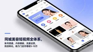 同城美容短视频全体系，账号搭建、内容模板、流量运营，到店转化，助力门店月增收5-10万 – 战狼项目网_分享创业资讯_最新网络项目资源-生财有道