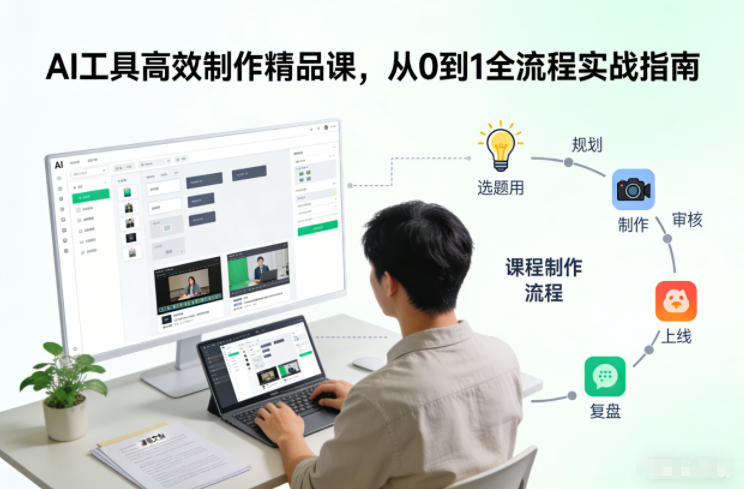 AI工具高效制作精品课，从0到1全流程实战指南 – 战狼项目网_分享创业资讯_最新网络项目资源-生财有道