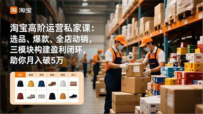 淘宝高阶运营私家课：选品、爆款、全店动销，三模块构建盈利闭环，助你月入破5万（更新12月） – 战狼项目网_分享创业资讯_最新网络项目资源-生财有道