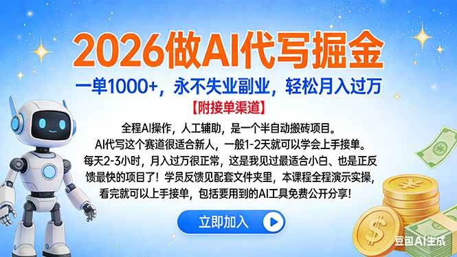 2026做AI代写掘金，一单1000+，永不失业副业，轻松月入过万 – 战狼项目网_分享创业资讯_最新网络项目资源-生财有道