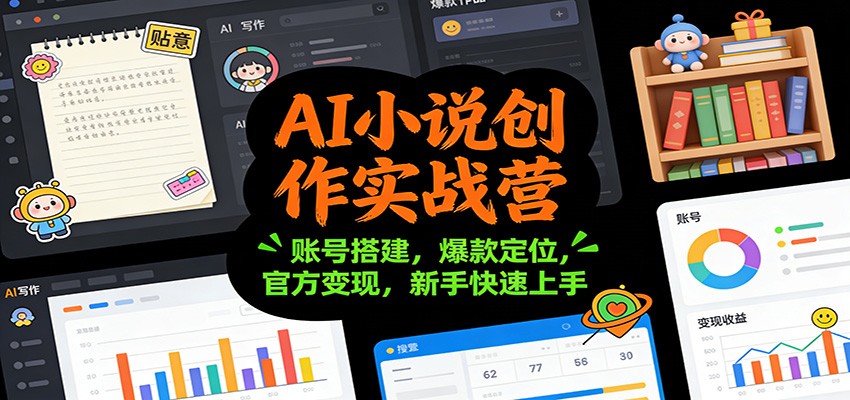 AI小说创作实战营：账号搭建，爆款定位，官方变现，新手快速上手 – 战狼项目网_分享创业资讯_最新网络项目资源-生财有道