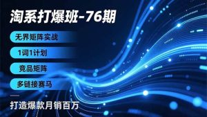 淘系打爆班-76期,无界矩阵实战,1词1计划、竞品矩阵、多链接赛马,打造爆款月销百万 – 战狼项目网_分享创业资讯_最新网络项目资源-生财有道