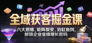 全域获客掘金课：六大思维、矩阵裂变、浴缸鱼饵，解锁企业业绩增长密码 – 战狼项目网_分享创业资讯_最新网络项目资源-生财有道