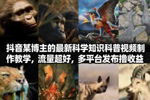 抖音60W粉丝博主最新科学知识科普视频制作教学，流量超好，多平台发布撸收益 – 战狼项目网_分享创业资讯_最新网络项目资源-生财有道