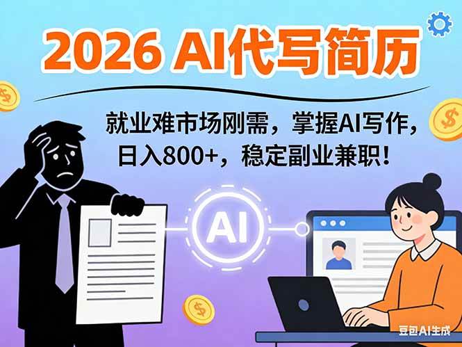 AI代写简历，超暴利，用万能模板月入1-3万实战教程，2026年市场刚需！ – 战狼项目网_分享创业资讯_最新网络项目资源-生财有道