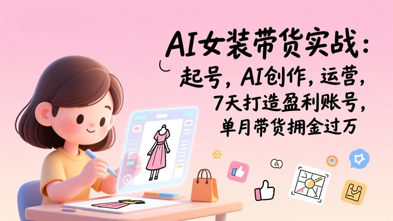 AI女装带货实战班（更新）：起号，AI创作，运营，7天打造盈利账号，单月带货佣金过万 – 战狼项目网_分享创业资讯_最新网络项目资源-生财有道