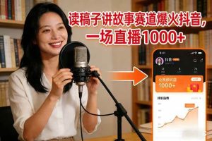 读稿子讲故事赛道爆火抖音，一场直播日入1000+ – 战狼项目网_分享创业资讯_最新网络项目资源-生财有道