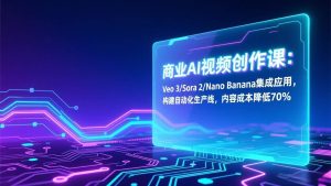 商业AI视频创作课：Veo 3/Sora 2/Nano Banana集成应用，构建自动化生产线，内容成本降低70% – 战狼项目网_分享创业资讯_最新网络项目资源-生财有道