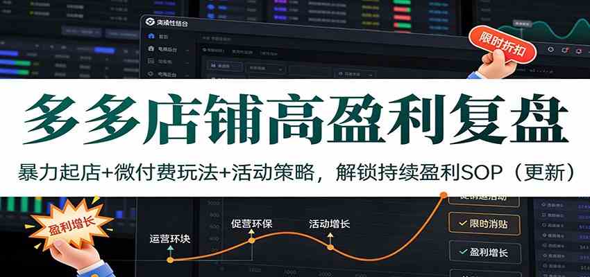 多多店铺高盈利复盘：暴力起店+微付费玩法+活动策略，解锁持续盈利SOP（更新） – 战狼项目网_分享创业资讯_最新网络项目资源-生财有道