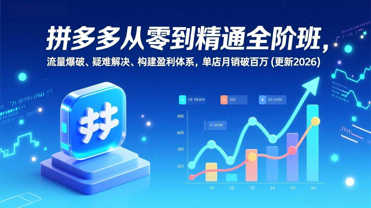 拼多多从零到精通全阶班，流量爆破、疑难解决，构建盈利体系，单店月销破百万(更新2026) – 战狼项目网_分享创业资讯_最新网络项目资源-生财有道