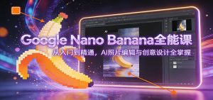Google Nano Banana全能课:从入门到精通,AI照片编辑与创意设计全掌握 – 战狼项目网_分享创业资讯_最新网络项目资源-生财有道