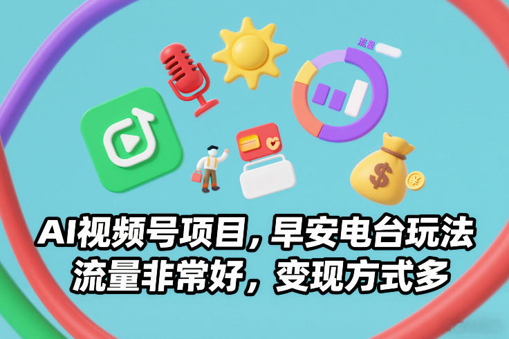AI视频号项目，早安电台玩法，流量非常好，变现方式多 – 战狼项目网_分享创业资讯_最新网络项目资源-生财有道