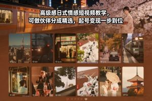 高级感日式情感短视频教学，可做伙伴分成精选，起号变现一步到位 – 战狼项目网_分享创业资讯_最新网络项目资源-生财有道