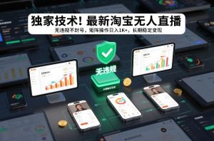 独家技术！最新淘宝无人直播：无违规不封号，矩阵操作日入1K+，长期稳定变现【揭秘】 – 战狼项目网_分享创业资讯_最新网络项目资源-生财有道