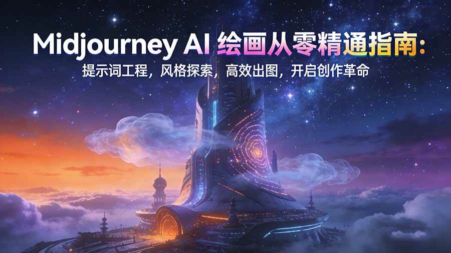 Midjourney AI绘画从零精通指南：提示词工程，风格探索，高效出图，开启创作革命 – 战狼项目网_分享创业资讯_最新网络项目资源-生财有道