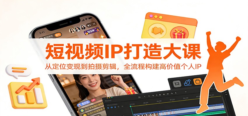 短视频IP打造大课：从定位变现到拍摄剪辑，全流程构建高价值个人IP – 战狼项目网_分享创业资讯_最新网络项目资源-生财有道