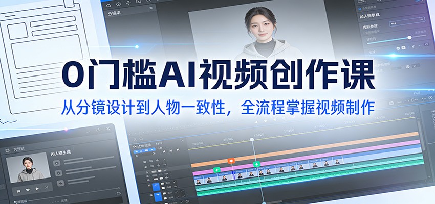 0门槛AI视频创作课：从分镜设计到人物一致性，全流程掌握视频制作 – 战狼项目网_分享创业资讯_最新网络项目资源-生财有道