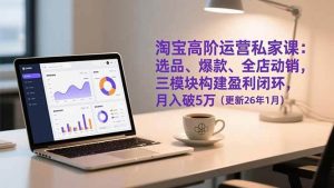 淘宝高阶运营私家课：选品、爆款、全店动销，三模块构建盈利闭环，月入破5万（更新26年1月） – 战狼项目网_分享创业资讯_最新网络项目资源-生财有道