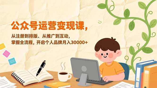 公众号运营变现课，从注册到排版、从推广到互动，掌握全流程，开启个人品牌月入30000+ – 战狼项目网_分享创业资讯_最新网络项目资源-生财有道