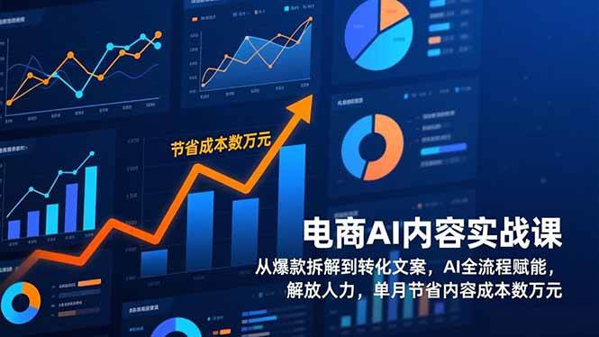 电商AI内容实战课，从爆款拆解到转化文案，AI全流程赋能，解放人力，单月节省内容成本数万元 – 战狼项目网_分享创业资讯_最新网络项目资源-生财有道
