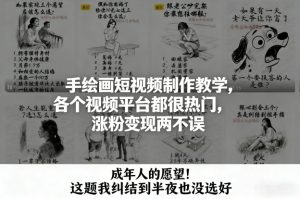 手绘画短视频制作教学，各个视频平台都很热门，涨粉变现两不误 – 战狼项目网_分享创业资讯_最新网络项目资源-生财有道