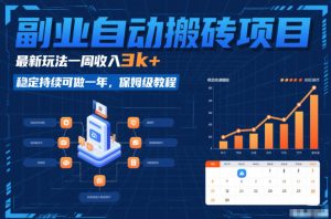 副业自动搬砖项目，最新玩法一周收入3k+，稳定持续可做一年，保姆级教程【揭秘】 – 战狼项目网_分享创业资讯_最新网络项目资源-生财有道