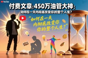 付费文章：450万油管大神：如何在一天内彻底改变你的整个人生？ – 战狼项目网_分享创业资讯_最新网络项目资源-生财有道