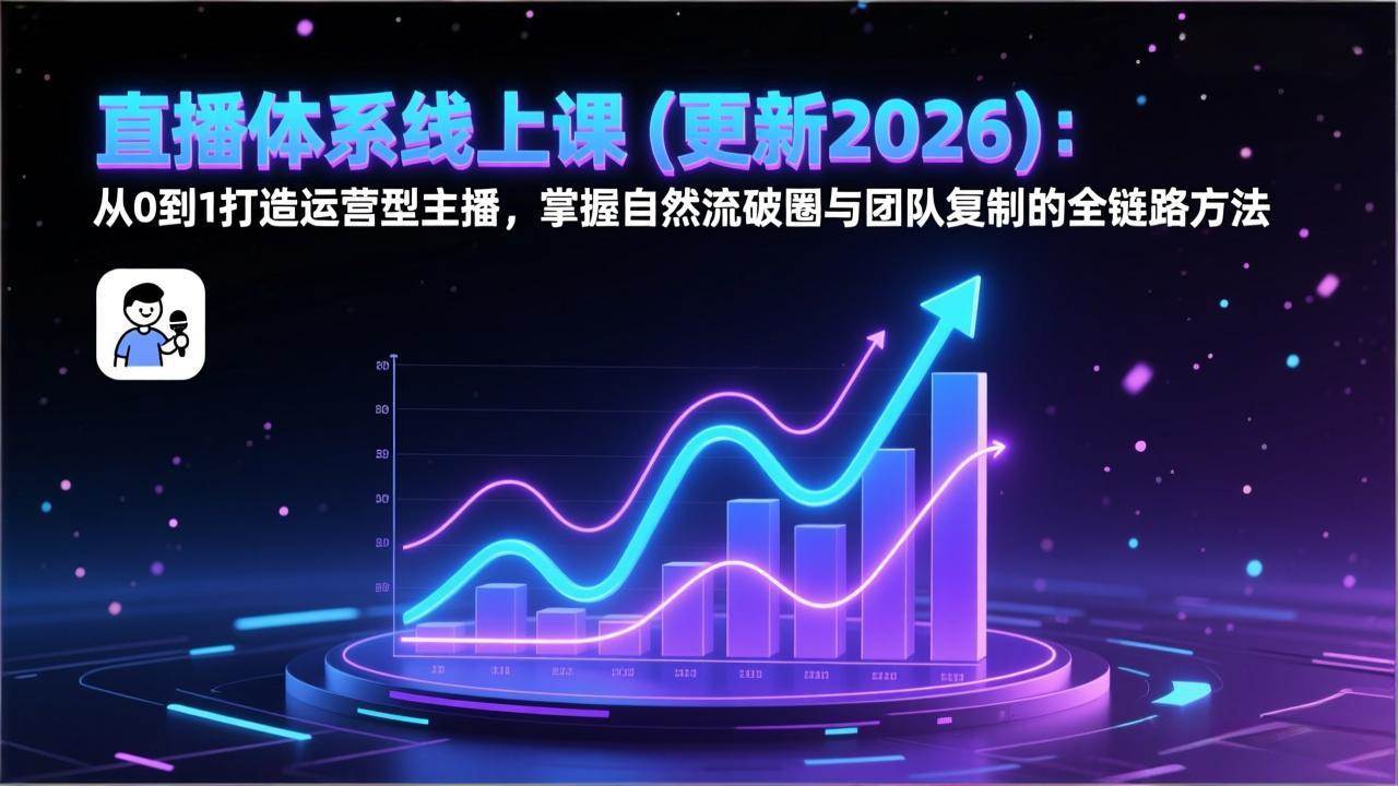 直播体系线上课(更新2026)：从0到1打造运营型主播，掌握自然流破圈与团队复制的全链路方法 – 战狼项目网_分享创业资讯_最新网络项目资源-生财有道