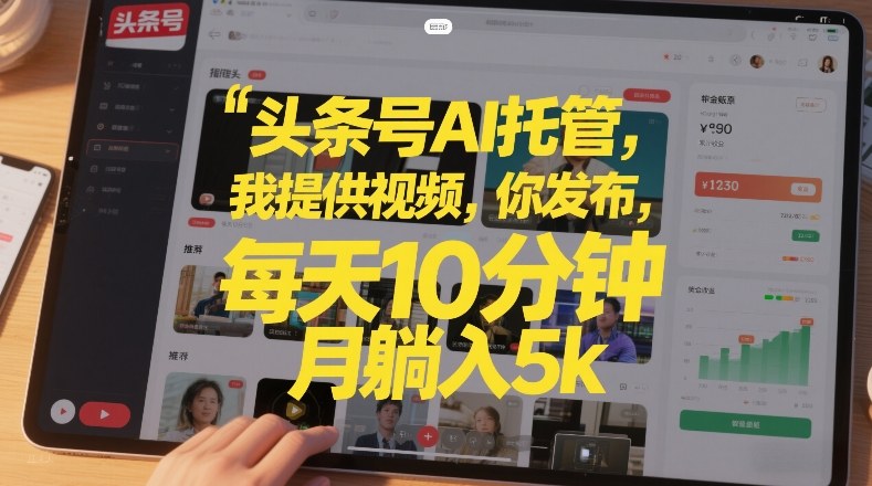 头条号AI托管，我提供视频，你发布，每天10分钟，月躺入5k+【揭秘】 – 战狼项目网_分享创业资讯_最新网络项目资源-生财有道