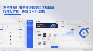 不割韭菜！拼多多虚拟类目正规玩法，矩阵化扩张，稳定日入1K教程【揭秘】 – 战狼项目网_分享创业资讯_最新网络项目资源-生财有道