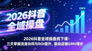 2026抖音全域操盘线下课：三天掌握流量协同与ROI提升，驱动店铺GMV增长 – 战狼项目网_分享创业资讯_最新网络项目资源-生财有道