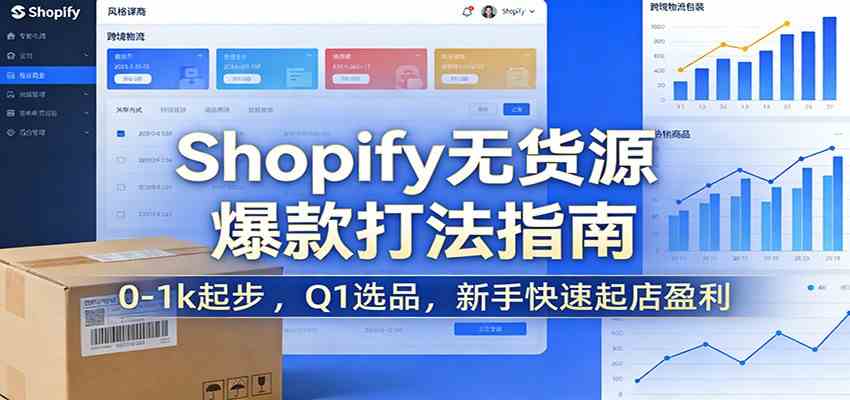 Shopify无货源爆款掘金课：0-1k起步 ，Q1选品，新手快速起店盈利 – 战狼项目网_分享创业资讯_最新网络项目资源-生财有道