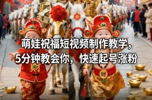 萌娃祝福短视频制作教学，5分钟教会你，快速起号涨粉 – 战狼项目网_分享创业资讯_最新网络项目资源-生财有道