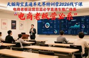 天猫淘宝直通车无界特训营2026线下课，电商老板运营总监必学直通车推广体系 – 战狼项目网_分享创业资讯_最新网络项目资源-生财有道