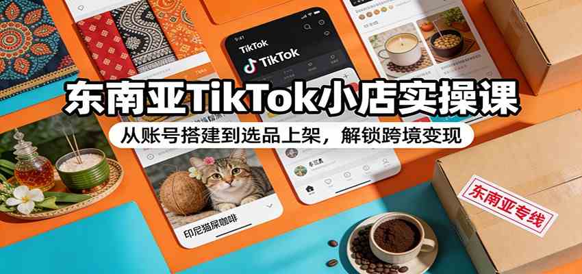 东南亚TikTok小店实操课：从账号搭建到选品上架，解锁跨境变现 – 战狼项目网_分享创业资讯_最新网络项目资源-生财有道