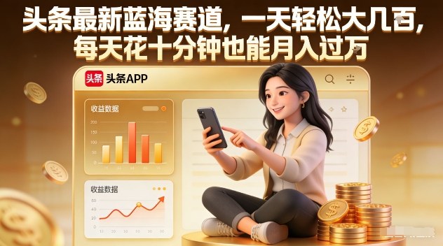 头条最新蓝海赛道，一天轻松大几张，每天花十分钟也能月入过1W【揭秘】 – 战狼项目网_分享创业资讯_最新网络项目资源-生财有道